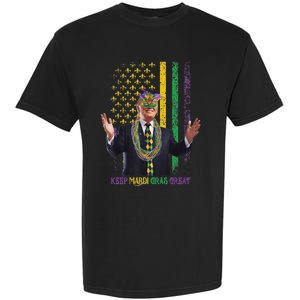 Keep Mardi Gras Great Funny Trump Mardi Gras 2025 Flag Garment-Dyed Heavyweight T-Shirt