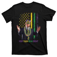 Keep Mardi Gras Great Funny Trump Mardi Gras 2025 Flag T-Shirt