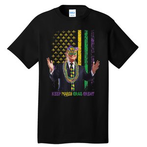 Keep Mardi Gras Great Funny Trump Mardi Gras 2025 Flag Tall T-Shirt