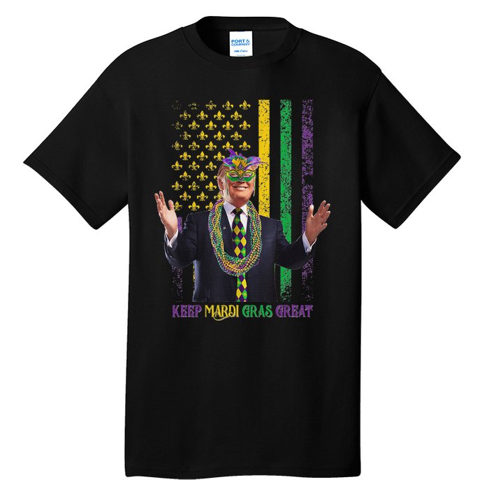 Keep Mardi Gras Great Funny Trump Mardi Gras 2025 Flag Tall T-Shirt