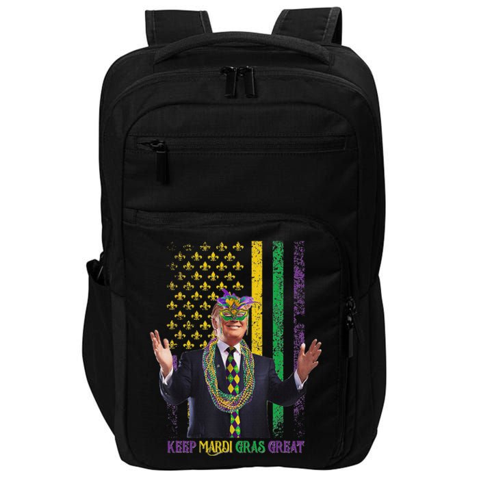 Keep Mardi Gras Great Funny Trump Mardi Gras 2025 Flag Impact Tech Backpack