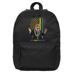 Keep Mardi Gras Great Funny Trump Mardi Gras 2025 Flag 16 in Basic Backpack