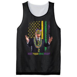 Keep Mardi Gras Great Funny Trump Mardi Gras 2025 Flag Mesh Reversible Basketball Jersey Tank