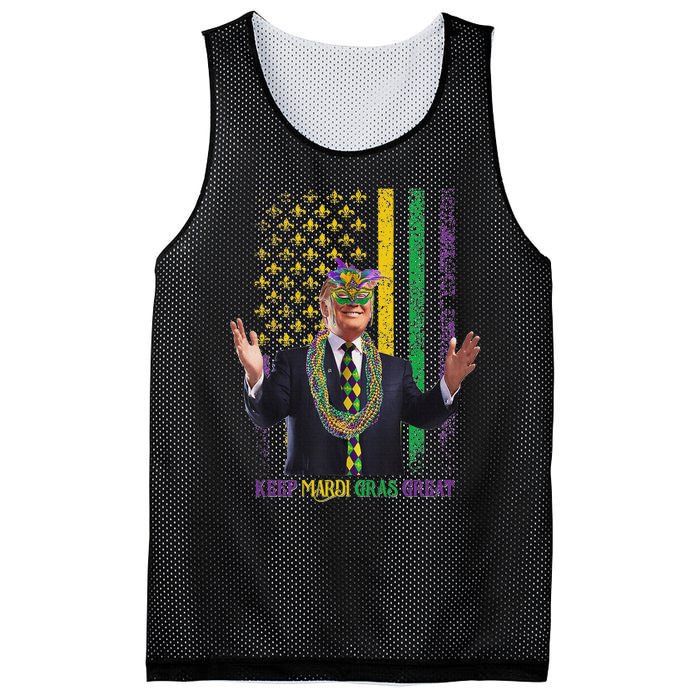 Keep Mardi Gras Great Funny Trump Mardi Gras 2025 Flag Mesh Reversible Basketball Jersey Tank