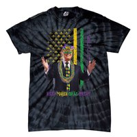 Keep Mardi Gras Great Funny Trump Mardi Gras 2025 Flag Tie-Dye T-Shirt