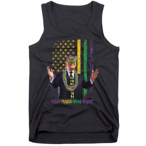 Keep Mardi Gras Great Funny Trump Mardi Gras 2025 Flag Tank Top