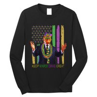 Keep Mardi Gras Great Funny Trump Mardi Gras 2025 Flag Long Sleeve Shirt