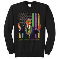 Keep Mardi Gras Great Funny Trump Mardi Gras 2025 Flag Tall Sweatshirt