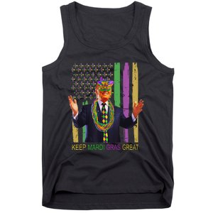 Keep Mardi Gras Great Funny Trump Mardi Gras 2025 Flag Tank Top