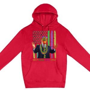 Keep Mardi Gras Great Funny Trump Mardi Gras 2025 Flag Premium Pullover Hoodie