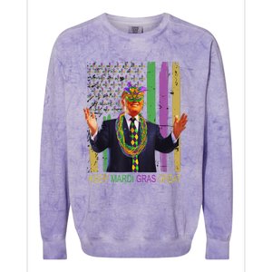 Keep Mardi Gras Great Trump Mardi Gras 2025 Colorblast Crewneck Sweatshirt