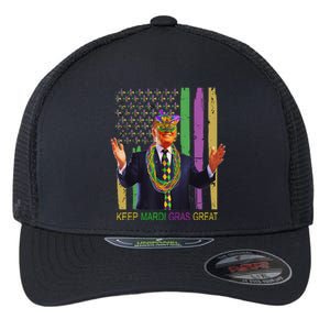 Keep Mardi Gras Great Trump Mardi Gras 2025 Flexfit Unipanel Trucker Cap