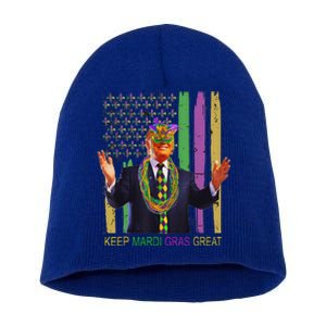 Keep Mardi Gras Great Trump Mardi Gras 2025 Short Acrylic Beanie