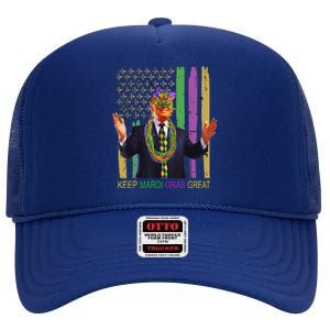 Keep Mardi Gras Great Trump Mardi Gras 2025 High Crown Mesh Back Trucker Hat