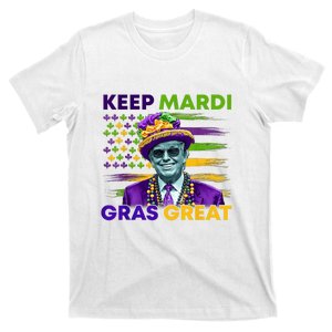 Keep Mardi Gras Great Trump Mardi Gras 2025 Flag Usa Funny T-Shirt