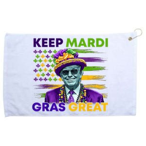 Keep Mardi Gras Great Trump Mardi Gras 2025 Flag Usa Funny Grommeted Golf Towel