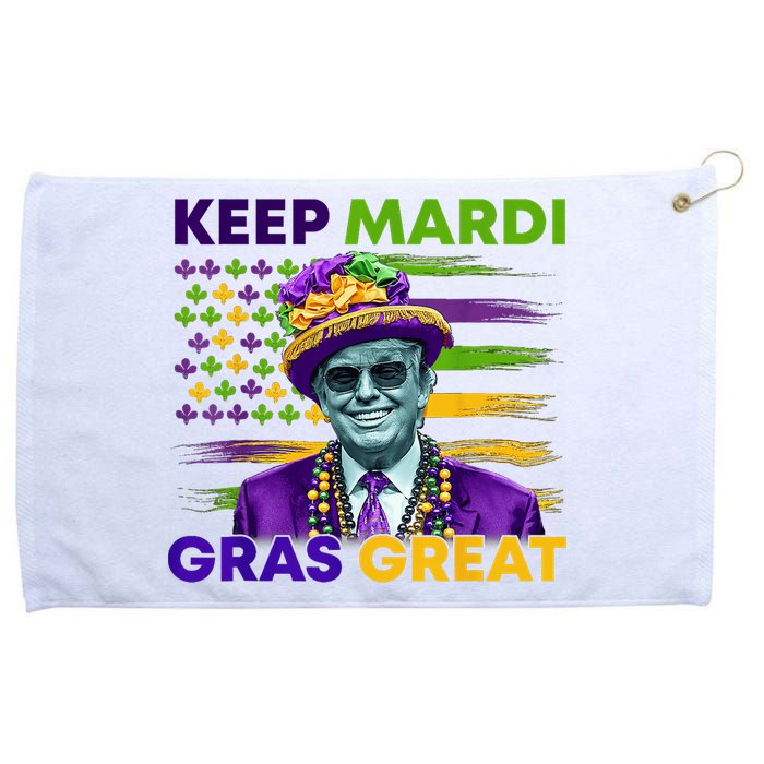 Keep Mardi Gras Great Trump Mardi Gras 2025 Flag Usa Funny Grommeted Golf Towel