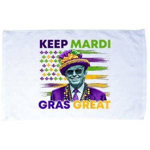 Keep Mardi Gras Great Trump Mardi Gras 2025 Flag Usa Funny Microfiber Hand Towel