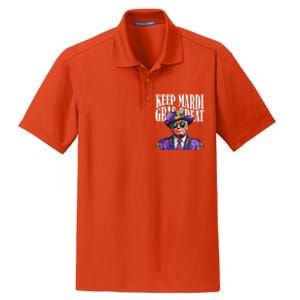 Keep Mardi Gras Great Trump Mardi Gras 2025 Flag Usa Funny Dry Zone Grid Polo