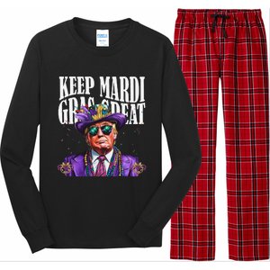 Keep Mardi Gras Great Trump Mardi Gras 2025 Flag Usa Funny Long Sleeve Pajama Set