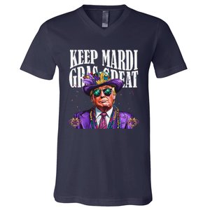 Keep Mardi Gras Great Trump Mardi Gras 2025 Flag Usa Funny V-Neck T-Shirt