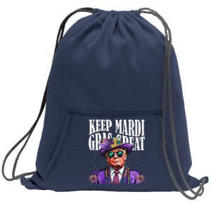 Keep Mardi Gras Great Trump Mardi Gras 2025 Flag Usa Funny Sweatshirt Cinch Pack Bag