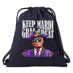 Keep Mardi Gras Great Trump Mardi Gras 2025 Flag Usa Funny Drawstring Bag