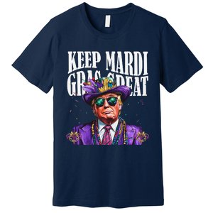 Keep Mardi Gras Great Trump Mardi Gras 2025 Flag Usa Funny Premium T-Shirt