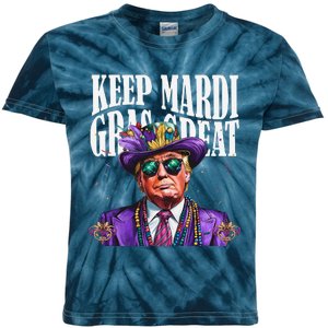 Keep Mardi Gras Great Trump Mardi Gras 2025 Flag Usa Funny Kids Tie-Dye T-Shirt