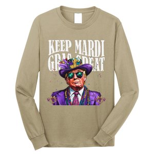 Keep Mardi Gras Great Trump Mardi Gras 2025 Flag Usa Funny Long Sleeve Shirt