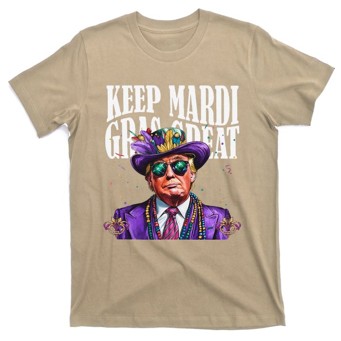 Keep Mardi Gras Great Trump Mardi Gras 2025 Flag Usa Funny T-Shirt