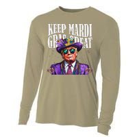 Keep Mardi Gras Great Trump Mardi Gras 2025 Flag Usa Funny Cooling Performance Long Sleeve Crew