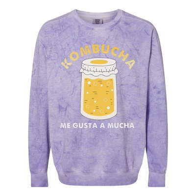 Kombucha Me Gusta A Mucha Scoby Pun Spanish Colorblast Crewneck Sweatshirt