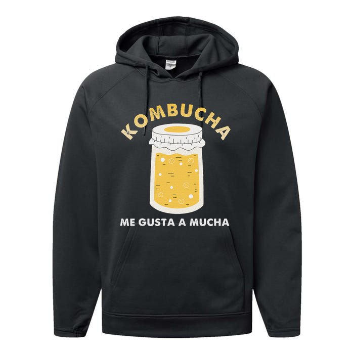 Kombucha Me Gusta A Mucha Scoby Pun Spanish Performance Fleece Hoodie