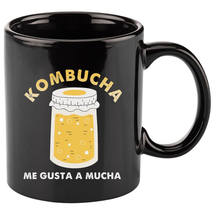 Kombucha Me Gusta A Mucha Scoby Pun Spanish 11oz C Handle Ceramic Mug