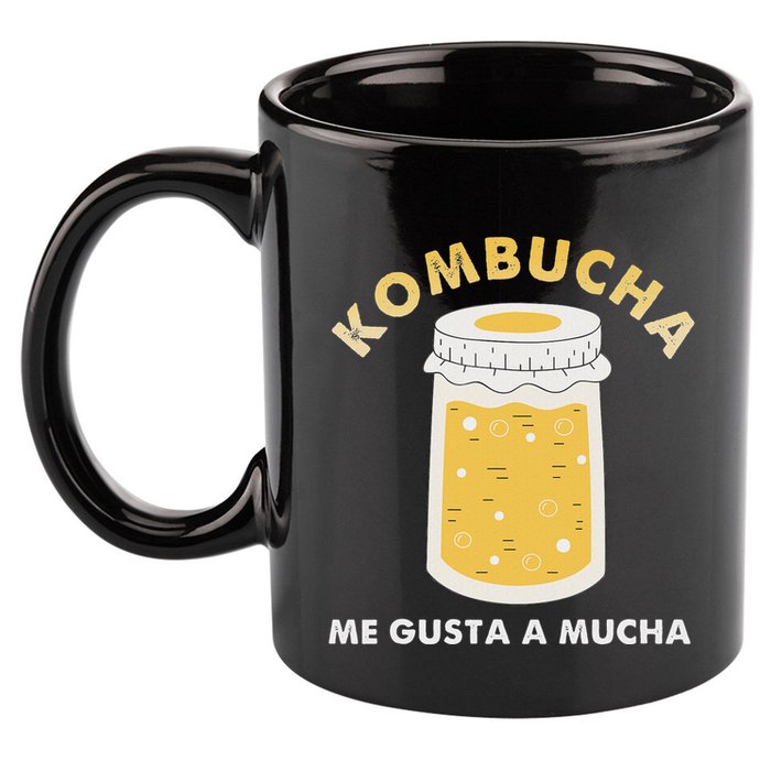 Kombucha Me Gusta A Mucha Scoby Pun Spanish 11oz C Handle Ceramic Mug