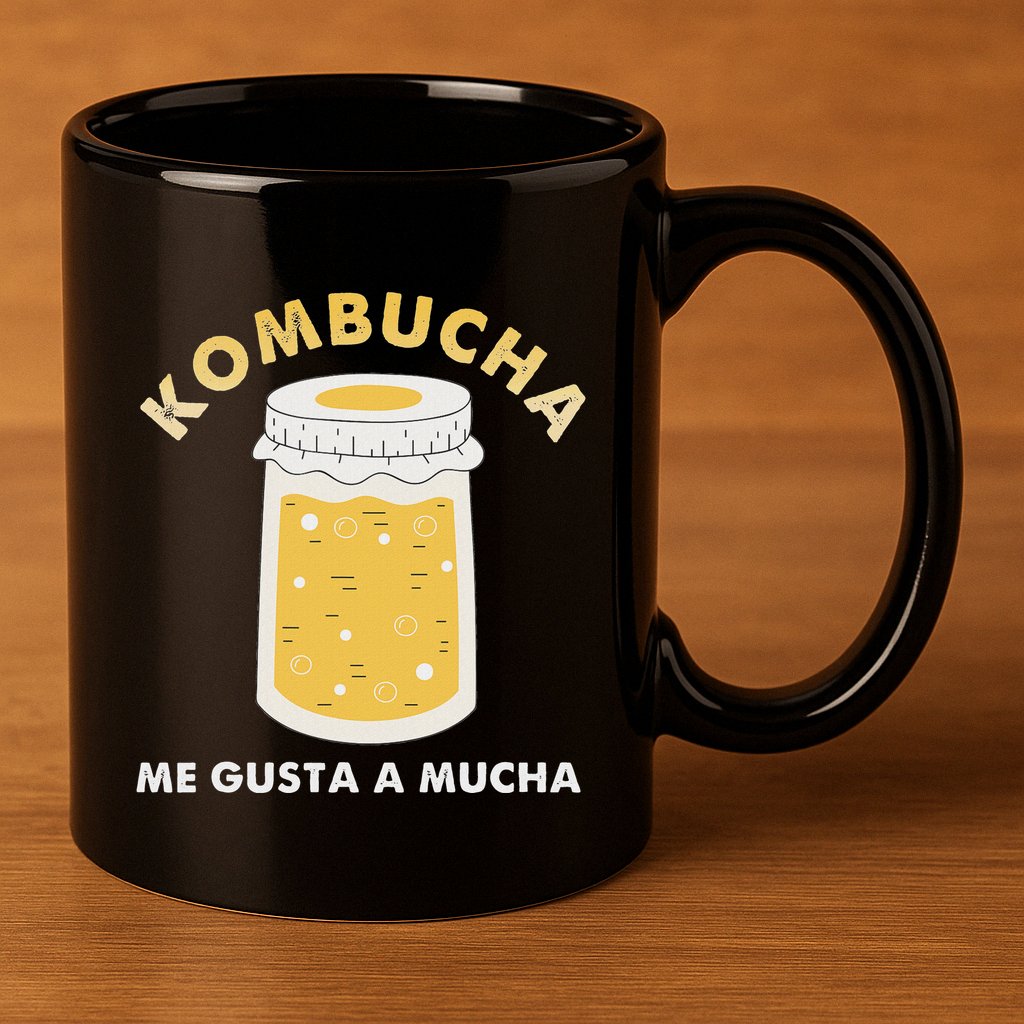 Kombucha Me Gusta A Mucha Scoby Pun Spanish 11oz C Handle Ceramic Mug