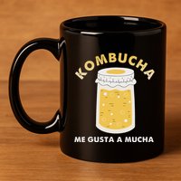 Kombucha Me Gusta A Mucha Scoby Pun Spanish 11oz C Handle Ceramic Mug