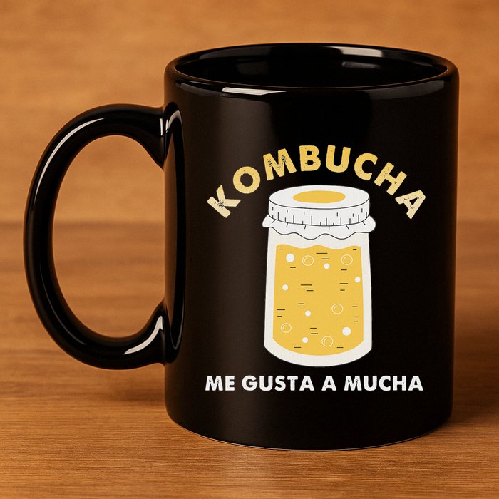 Kombucha Me Gusta A Mucha Scoby Pun Spanish 11oz C Handle Ceramic Mug