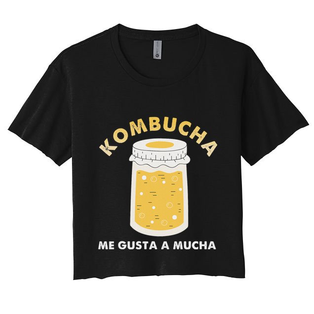 Kombucha Me Gusta A Mucha Scoby Pun Spanish Crop Top