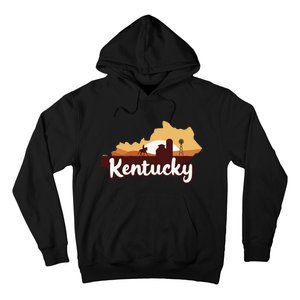 Kentucky Map Horse Riding Cow Barn Windmill Ky Souvenir Hoodie