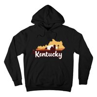 Kentucky Map Horse Riding Cow Barn Windmill Ky Souvenir Hoodie