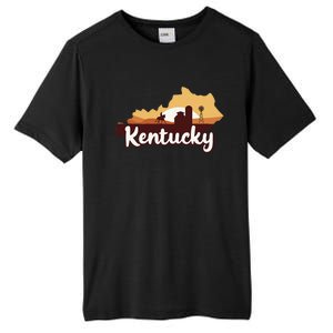 Kentucky Map Horse Riding Cow Barn Windmill Ky Souvenir Tall Fusion ChromaSoft Performance T-Shirt