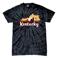 Kentucky Map Horse Riding Cow Barn Windmill Ky Souvenir Tie-Dye T-Shirt