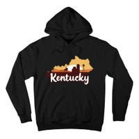 Kentucky Map Horse Riding Cow Barn Windmill Ky Souvenir Tall Hoodie