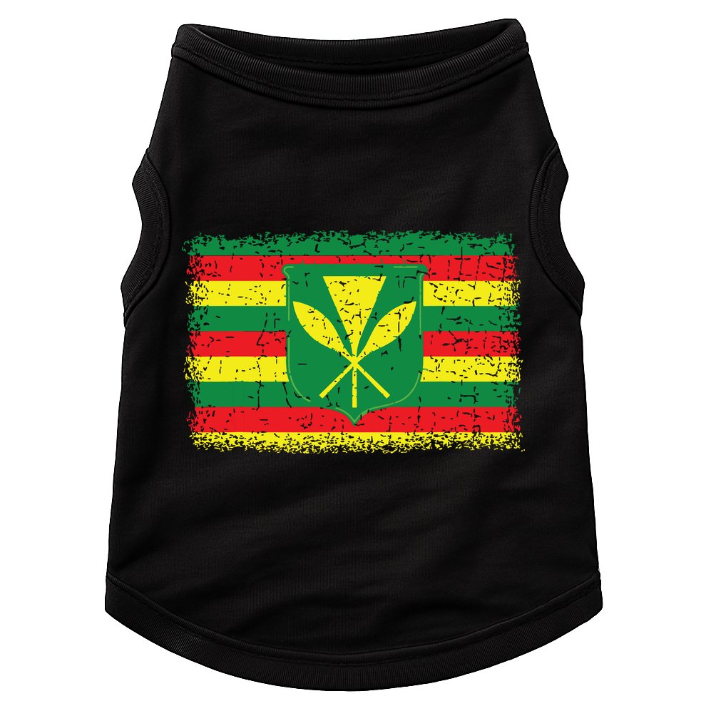 Kanaka Maoli Hawaiian Flag Pride Distressed Sovereign Gifts Doggie Tank