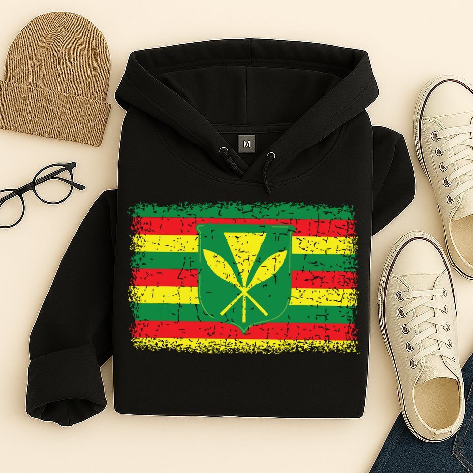 Kanaka Maoli Hawaiian Flag Pride Distressed Sovereign Gifts Hoodie