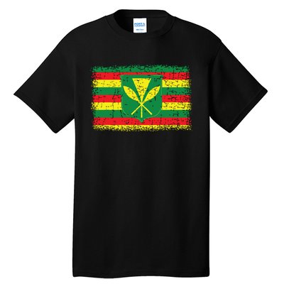 Kanaka Maoli Hawaiian Flag Pride Distressed Sovereign Gifts Tall T-Shirt