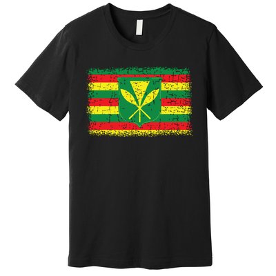 Kanaka Maoli Hawaiian Flag Pride Distressed Sovereign Gifts Premium T-Shirt