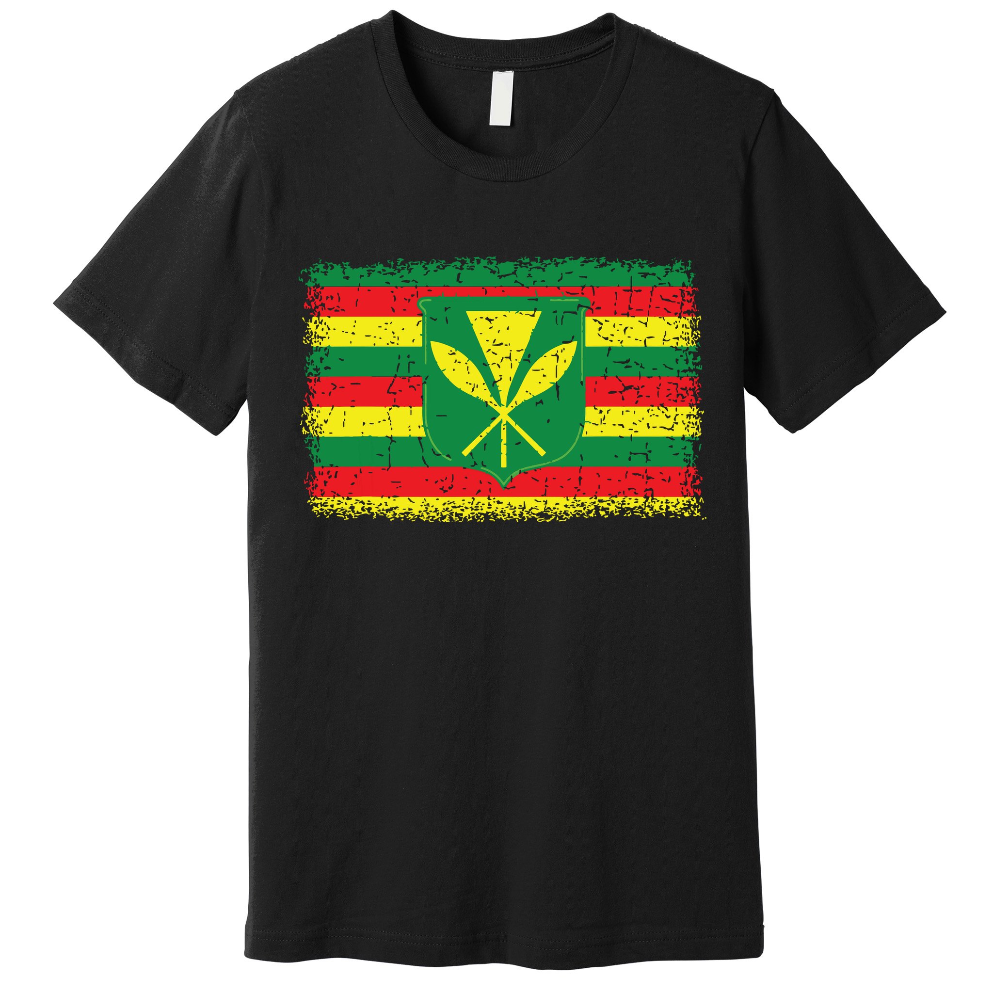 Kanaka Maoli Hawaiian Flag Pride Distressed Sovereign Gifts Premium T-Shirt